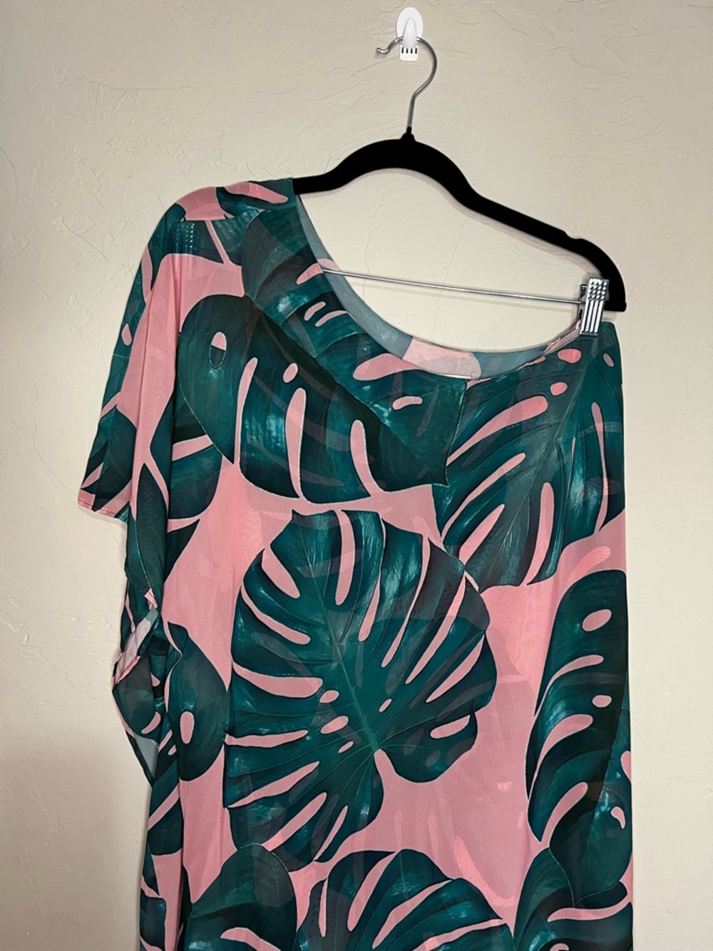 Show‎ Me Your Mumu One Shoulder Tropical Palm Leaf Pink Green Maxi Dress Resort - Picture 3 of 9